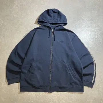 리복 지퍼 후드티 네이비 맨투맨 속기모