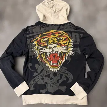 Ed Hardy 그래픽 풀 지퍼 후드티 M