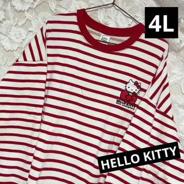 [빅 사이즈] 헬로키티 보더 트레이닝복 레드 산리오 4L50th