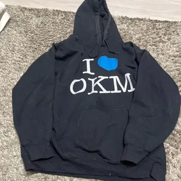 I OKM 후드 부착 후드티 블랙