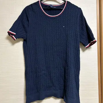 TOMMY HILFIGER 네이비 반팔 니트 XL