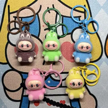 가격 인하 LABUBU POPMART 복슬복슬 키링 5개 세트
