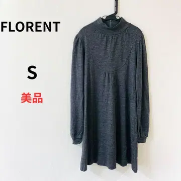 FLORENT 울 100% 하이넥 원피스 튜닉 그레이 S
