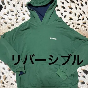 XLARGE 리버서블 후드티 그린 네이비