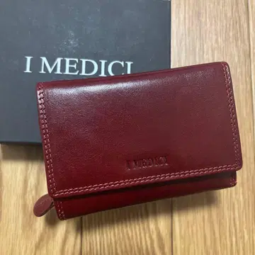 I MEDICI 버건디 3단 폴더형 지갑
