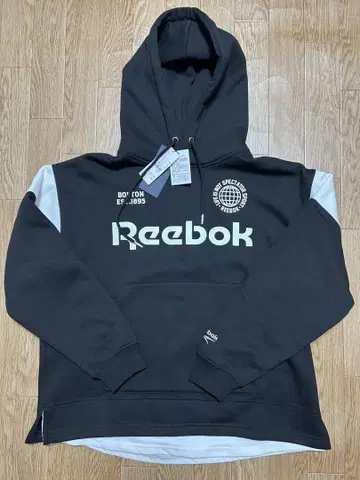 Reebok 블랙 후드 부착 맨투맨 L