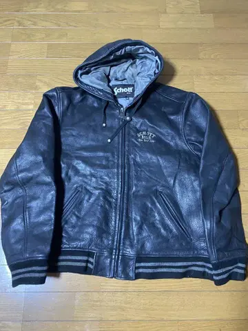 Schott 후드 부착 가죽 자켓 2XL