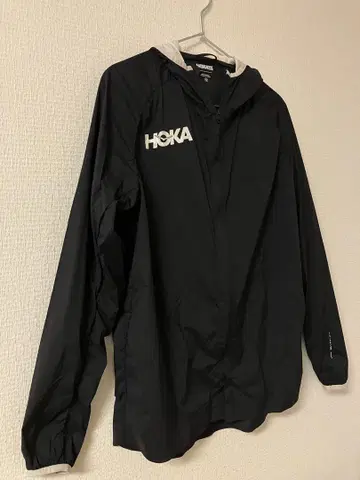 [ 초경량 ] HOKA 나일론 자켓 블랙 후드 부착 (S)