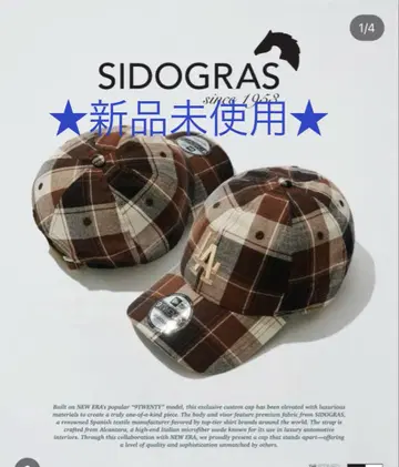 [ 미사용 새상품 ] SIDOGRAS 체크 무늬 NEWERA 야구 모자