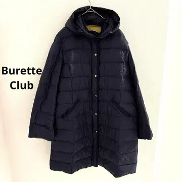 Burette Club 롱 다운 코트 고품질 블랙 L 가벼운