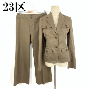 LA8373 23구 수트 셋업 카키 브라운 코튼 38