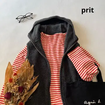 b1571* 프릿 울 혼방 후드 부착 베스트