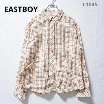 이스트 보이 체크 셔츠 긴팔 L~XL 상당 깔끔한 캐주얼 오렌지