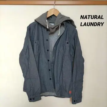 NATURAL LAUNDRY 후드 부착 셔츠 아우터