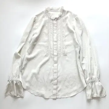 룰루윌비 긴팔 블라우스 옷깃 프릴 핀턱
