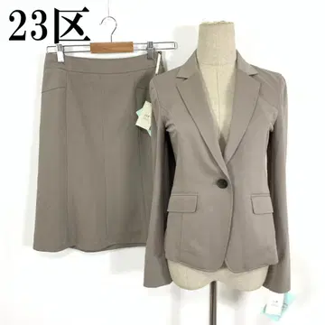 LA8376 택 포함 새상품 23구 스커트 수트 그레이 코튼 36 38