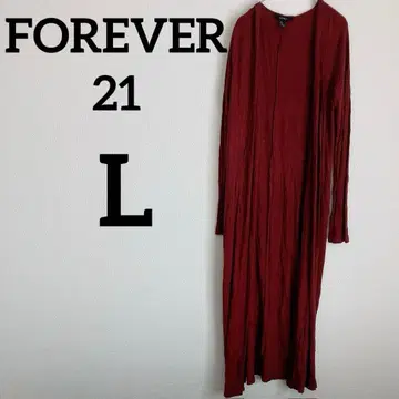 레어 FOREVER 21 [ L ] 빨간색 롱 가디건