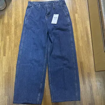 ZARA 와이드 레그 데님 팬츠 다크 블루