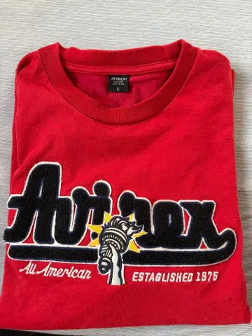 AVIREX 롱 슬리브 티셔츠 L 레드