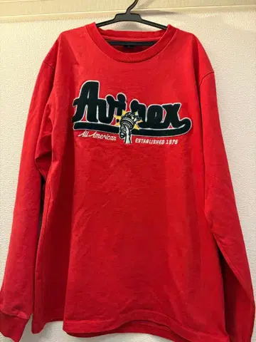 AVIREX 롱 슬리브 티셔츠 L 레드