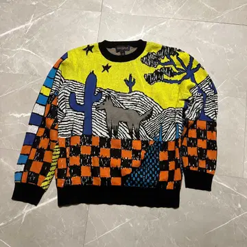 컬러풀한 캑터스 디자인 니트 스웨터