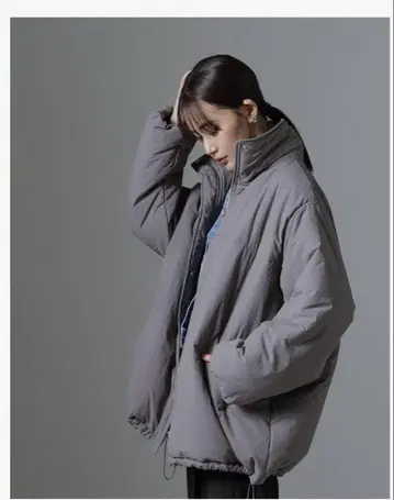 나노 유니버스 후드 부착 패딩 자켓 그레이 거의 미사용