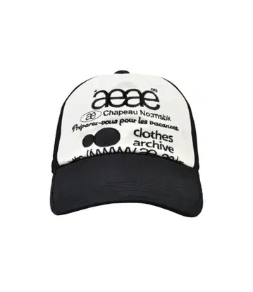 aeae 로고 프린트 캡 화이트/블랙