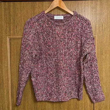 투모로우랜드 tricot 울 총 패턴 크루넥 니트 레드