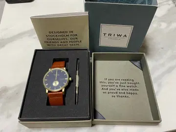 TRIWA 트리와 FALKEN 남성용 손목시계 골드 네이비 브라운