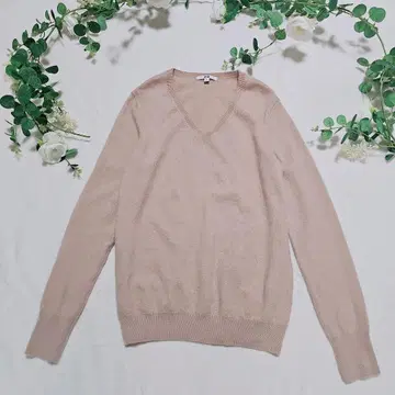 새상품급 UNIQLO 캐시미어 100% V넥 니트 베이지 XL