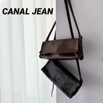CANAL JEAN 사각형 가죽 숄더백 블랙 핸드백