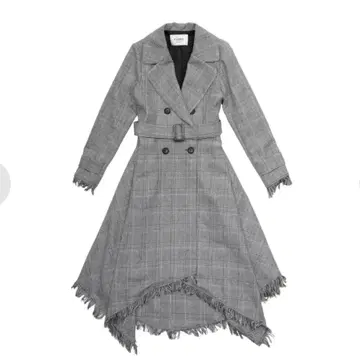 eimy istoire 불규칙 헴 글렌체크 트렌치코트