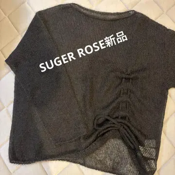 SUGER ROSE 셔링 디자인 모헤어 니트 새상품