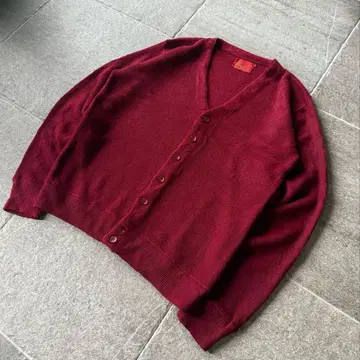 70s usa SEARS 아크릴 가디건 '보르도' M-size