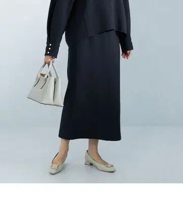 그린 라벨 릴랙싱 소프트 조젯 타이트 스커트 네이비