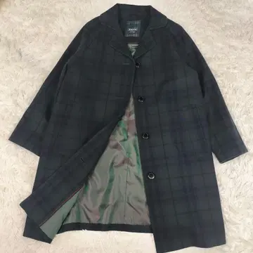 KEITH 키이스 체크 무늬 코트 울 100% 고급 클래식 38