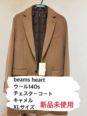 beams heart 울140s 체스터 코트 카멜 XL