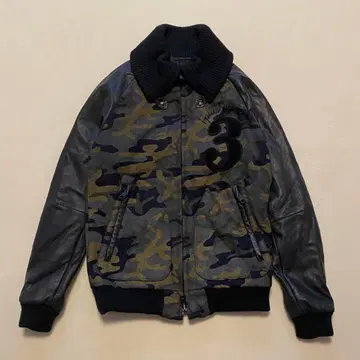1PIU1UGUALE3 바시티 자켓 가죽 카모플라쥬 카모플라주