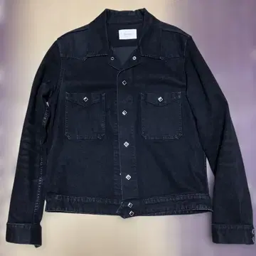 The Letters 블랙 데님 자켓 블랙 로카빌리 빈티지