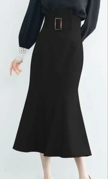 벨트 포함 하이웨스트 머메이드 스커트