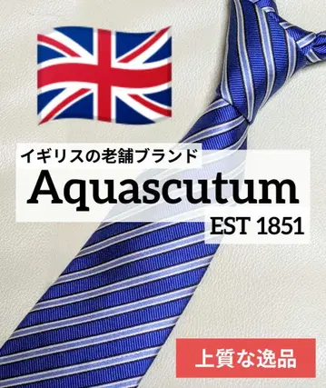 [ 새상품급 ] Aquascutum 아쿠아 스큐텀 레지멘탈 넥타이 영국