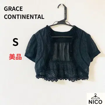 GRACE CONTINENTAL 레이스 자수 볼레로 크롭 기장 상의