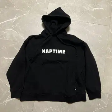 Naptime 프린트 블랙 후드티
