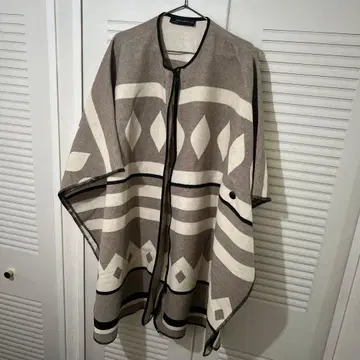 ZARA WOMAN 기하학 패턴 판초 M