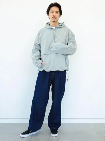 BEAMS 나일론 아노락 후드티