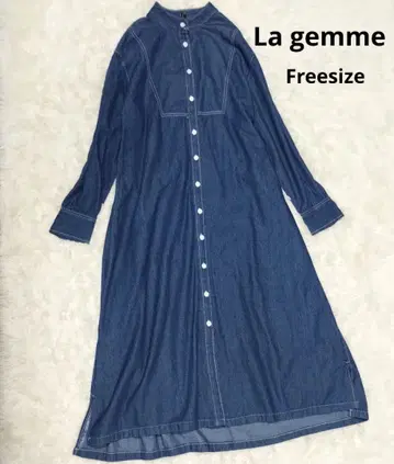 La gemme 데님 롱 셔츠 원피스 프리 사이즈
