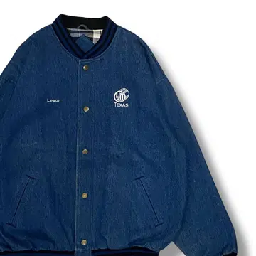 90s HILTON 힐튼 데님 바시티 자켓 기업 로고 바시티 자켓