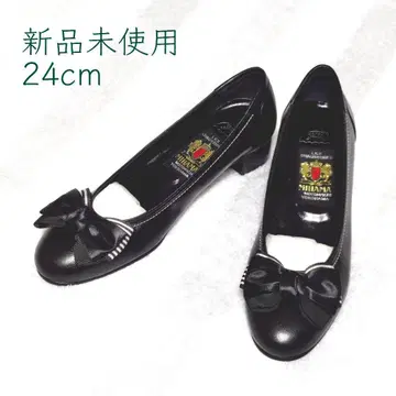 MIHAMA 24cm 미사용 새상품 새틴 리본 블랙 펌프스