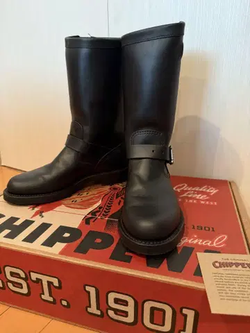 치페와 CHIPPEWA 엔지니어 부츠 1901W14 11인치 블랙