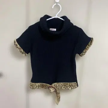 레오파드 무늬 반팔 니트 y2k 헤이세이 갸루 히메 갸루 하드코어